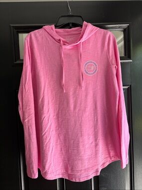 Vineyard Vines Bubblegum Pink Hooded Cotton pullover - lightweight